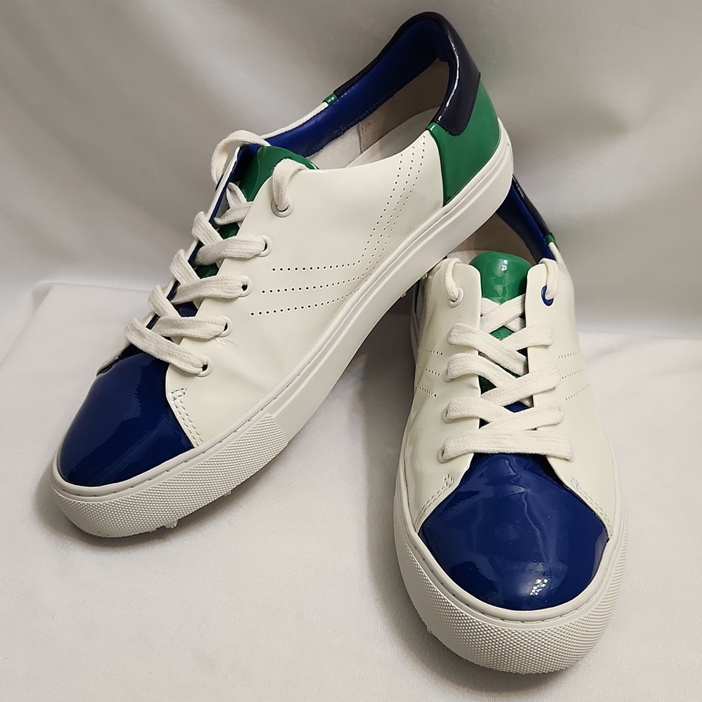 Tory Burch Sport Color Block Patent Leather Golf Sneakers (W Size 9)